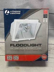 lot 14 image: Lithonia 300 to 500 Watt Halogen Security Lights ($37 each on Amazon)