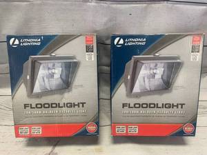 lot 17 image: Lot of 2 Lithonia 300 to 500 Watt Halogen Security Lights Gray ($37 each on Amazon)