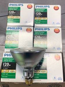 lot 23 image: Lot of 6 120 Watt Indoor  Outdoor Flood Lights