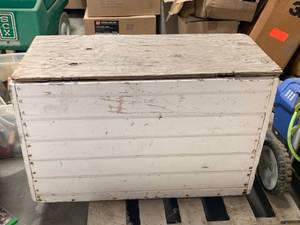 lot 60 image: Wood Box Full of Tarps