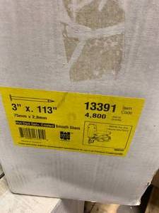 lot 71 image: Hitachi 3 x .113 Coin Nails 4800ct  ($253 per box)