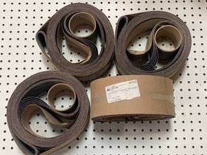 lot 73 image: 4 ROLLS 3M 970dz 4 x 132 Sanding Belt 80  ($371 each on Amazon)