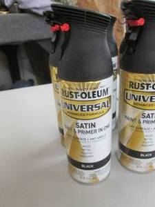 lot 100 image: 6 - 12 oz Cans Rust-oleum Satin Pai...