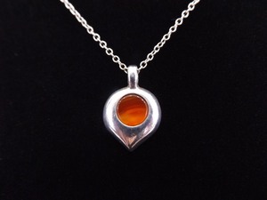 .925 Sterling Silver Baltic Amber Pendant Necklace