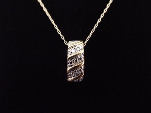 .925 Sterling Silver Diamond Accented Vermeil Slide Pendant Necklace