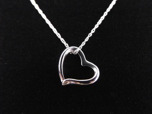 .925 Sterling Silver Heart Slide Pendant Necklace