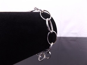 .925 Sterling Silver Large Link Empty Charm Bracelet