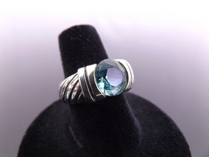 .925 Sterling Silver Faceted Topaz Crystal Ring&nbspSize&nbsp7