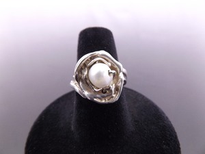 .925 Sterling Silver Genuine Pearl Nest Ring&nbspSize&nbsp7