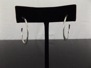 .925 Sterling Silver Open Hoop Post Earrings