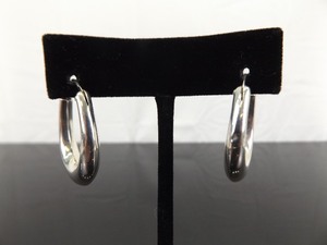 .925 Sterling Silver Horseshoe Hoop Hook Post Catch Earrings