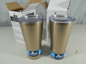 lot 54 image: 2 New Vacuum Insulated Tumbler Cups with Lids