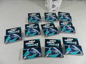 lot 56 image: 10 New Boxes of Gillette Mach 3 Razor Cartidges