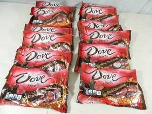 lot 167 image: 12 New Bags of Dove Chocolate