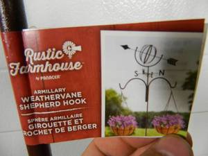 lot 2 image: New Rustic Armillary Weathervane Shepherd Hook