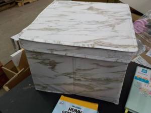 lot 22 image: Covered Fabric Tote full of misc....