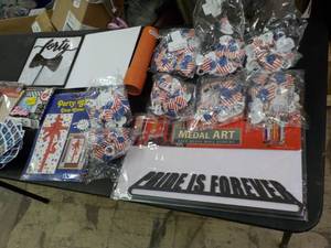 lot 23 image: Flag Cupcake Rings, Medal Art and P...