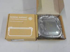 lot 95 image: Set of 2 Nordic Imprint 2 tier Food...