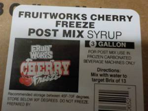 lot 176 image: 3 Gallon Fruitworks Cherry Freeze P...