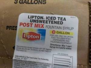 lot 188 image: 3 Gallon Lipton Iced Tea Unsweetene...