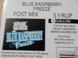 lot 193 image: 3 Gallon Blue Raspberry Freeze Post...