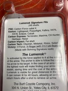 lot 179 image: Burt Coyote Lumenock 3 Pack Lighted Signature Nock in Pink