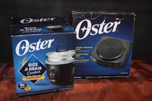 lot 46 image: New Oster Rice & Grain Cooker Plus Single Burner