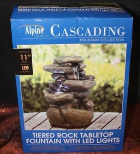 lot 47 image: Alpine Cascadine Tiered Rock Tabletop Fountain
