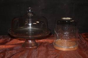lot 54 image: Glass Cake Server & Cheese Server