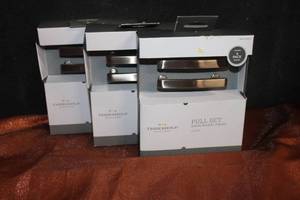 lot 111 image: Three Sets of Threshold Satin Nickel Cabinet Pulls (18 Total)