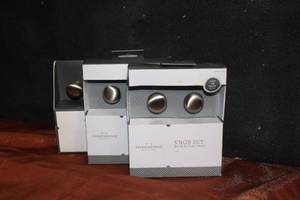lot 108 image: Three Sets of Threshold Satin Nickel Cabinet Knobs (30 Total)