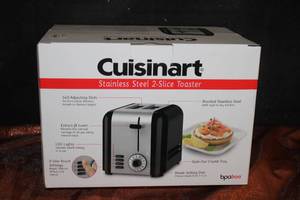 lot 103 image: Cuisinart Stainless Steel Two Slice Toaster NIB