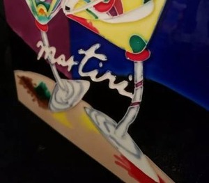 lot 68 image: Wayne Gao 12 x 12 Gorgeous Hand Painted Martini Ceramic Art Tile