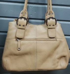lot 63 image: Pretty NEW Tignanello PURSE Butter Yellow Pebbled Leather Shoulder Bag