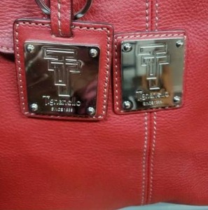 lot 35 image: TIGNANELLO Red Pebbled Leather Classic Shoulder Mid-Size Purse Handbag NWOT