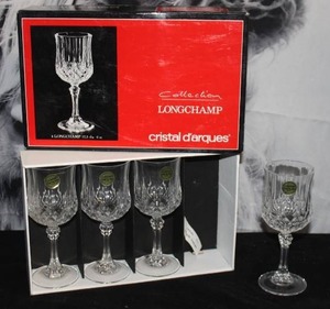 lot 81 image: crystal darques Longchamps Genuine Lead Crystal 6 oz Stemware -Set of 4