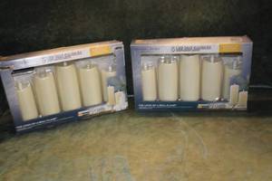 lot 155 image: 2 Sets of New Sterno Home LED Wax Candles wRemotes