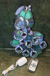 lot 166 image: Radiant River of Goods Tiffany Style Stained Glass Window Light wRemote