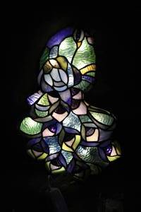 lot 173 image: River of Goods Tiffany Style Lighted Floral Window Panel, New