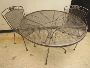 lot 520 image: PATIO SET, TABLE AND CHAIRS