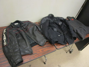 lot 535 image: POLARIS LEATHER COAT, REIMA WARRIOR JACKET, WOOL OVERALLS, MENS MEDIUM