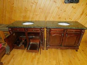lot 3 image: Two Bathroom Vanities