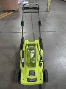 lot 16 image: Ryobi 20 in. 40-Volt Brushless Lithium-Ion Cordless Battery Walk Behind Push Lawn Mower RY401110-Y