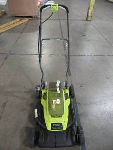 lot 18 image: Ryobi 18 in. 40-Volt Brushless Lithium-Ion Cordless Battery Walk Behind Push Lawn Mower RY401110-Y