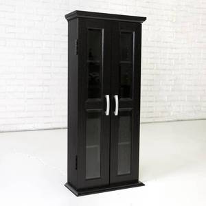 lot 116 image: Walker Edison Furniture Company 41 Transitional Wood Bookcase Storage Cabinet - Black DT41BL