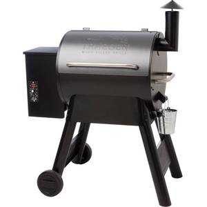 lot 220 image: Traeger Eastwood 22 Wood Fired Grill in Silver Vien, TFB42DVB - FEED AUGER DOES NOT WORK. Slight Dent on RH Side.