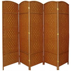 lot 202 image: Oriental Furniture 6 ft. Dark Beige 5-Panel Room Divider, FBOPDMND5PDBG