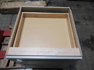 lot 233 image: Hampton Bay Designer Series Melvern Assembled 24x34.5x23.75 in. Drawer Base Kitchen Cabinet in Heron Gray B3D24-MLGR