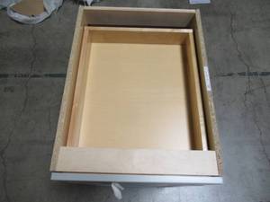 lot 234 image: Hampton Bay Designer Series Melvern Assembled 18x34.5x23.75 in. Dual Pull Out Trash Can Base Kitchen Cabinet in Heron Gray BWD18-MLGR