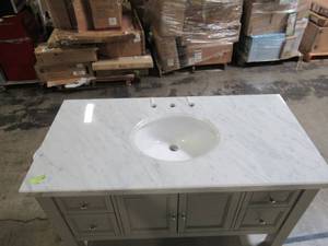 lot 246 image: Home Decorators Collection Gazette 48 in. W Vanity Cabinet Only in Grey GAGA4822D